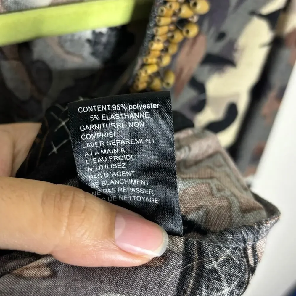 Calessa Brown Animal Print Vintage Midi Dress Sz XL - Picture 6 of 12